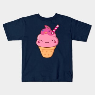 Cute Kawaii Ice Cream Cone Kids T-Shirt